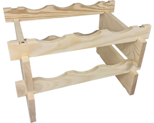 Étagère à vin en bois à trois niveaux