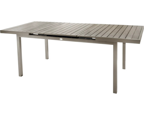 Table de jardin extensible avec aspect à lattes en bois et quatre pieds