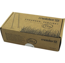 Packung mit 25 verzinkten Erdankern 150 mal 30 mal 3,8 Millimeter