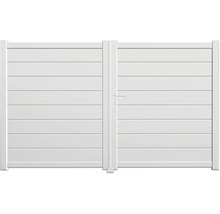 Gartentor aus Aluminium mit horizontalen Lamellen und Griff