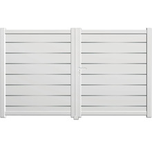 Gartentor mit horizontalen Paneelen und Griff