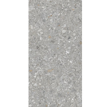 Nahaufnahme einer grauen Terrazzo-Fliese