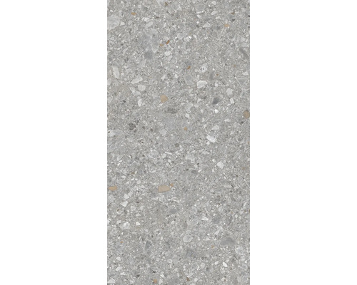 Nahaufnahme einer grauen Terrazzo-Fliese