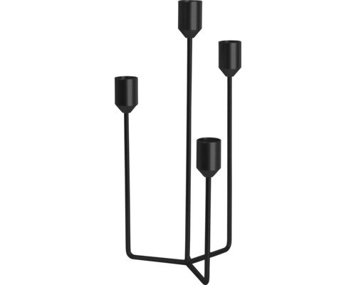 Kerzenständer Lafiora Metall 14,5 x 13 x 28,5 cm schwarz Schwarzer Kerzenständer für vier Kerzen