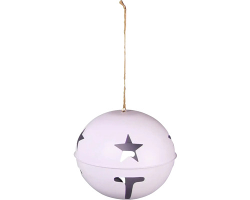 Weihnachtsbaumkugeln Lafiora Metall Ø 40 cm weiß Dekorationsglocke mit Sternenmuster zum Aufhängen