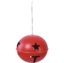 Rote Glocke mit Sternenmuster und Aufhängeschnur