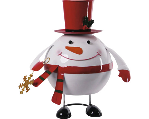 Figurine bonhomme de neige avec chapeau haut de forme et écharpe comme décoration