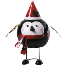 Figurine décorative oiseau avec bonnet de Noël et écharpe