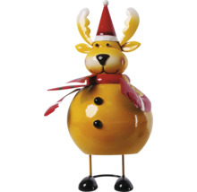Figurine décorative renne avec bonnet et écharpe