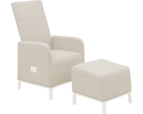 Sessel mit Hocker und Fußstütze