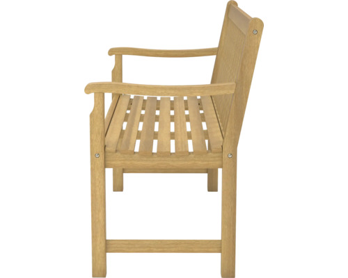 Gartenbank aus Holz mit Armlehne