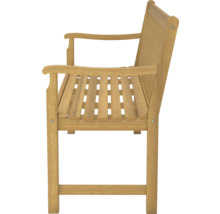 Holzbank mit Armlehnen für den Außenbereich