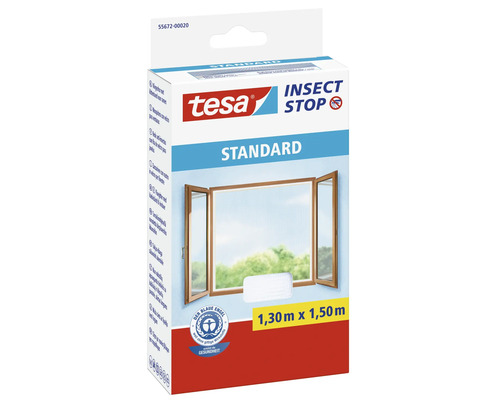 Fliegengitter für Fenster tesa Insect Stop Standard ohne Bohren weiss 130x150 cm