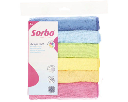 Sechs Mikrofasertücher von Sorbo im Paket
