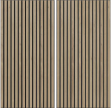 Deux panneaux en bois avec structure à lamelles pour habiller les murs