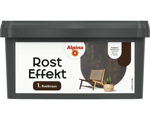 Pot de peinture effet rouille Alpina