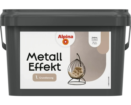 Couche d'apprêt Alpina peinture à effet métal Farbeffekt or rose 2,5 l Pot de peinture Alpina Effet Métal Or rose pour l''intérieur