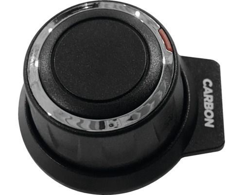 Bouton rotatif en carbone avec anneau chromé