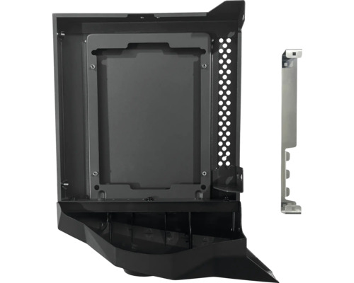 Boîtier en acier noir avec évidement et équerre de montage