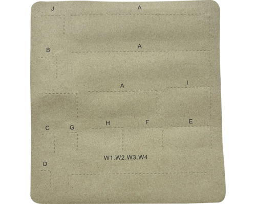 Vorlage mit verschiedenen Formen und Buchstaben zur Verwendung als Bastelvorlage