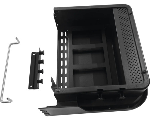 Insert de barbecue noir vide avec accessoires pour barbecues au charbon de bois