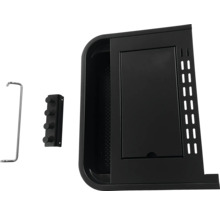 Armoire latérale noire avec accessoires