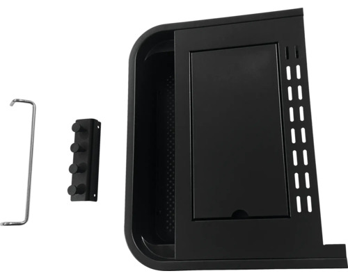 Armoire latérale noire avec accessoires