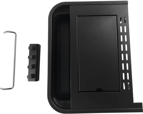 Accessoires noirs pour un barbecue.