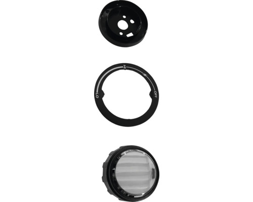 Trois pièces de rechange en plastique noir