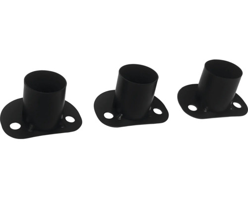 TENNEKER Ersatzteil Black Moon Ersatzfüße Drei schwarze Rohrhalterungen mit Befestigungslöchern