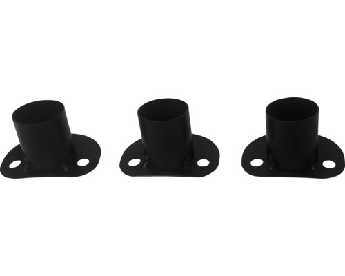 Trois rosaces de radiateur noires pour passage de tuyau