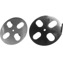 Deux disques métalliques avec des découpes