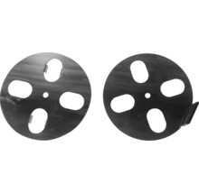 Deux plaques d''ancrage rondes avec trous