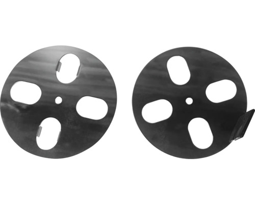 Deux plaques d''ancrage rondes avec trous