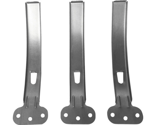 Trois connecteurs d''angle en métal pour fixations