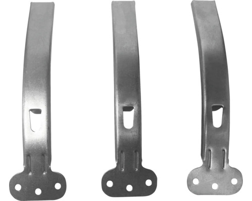 Trois colliers de fixation en métal