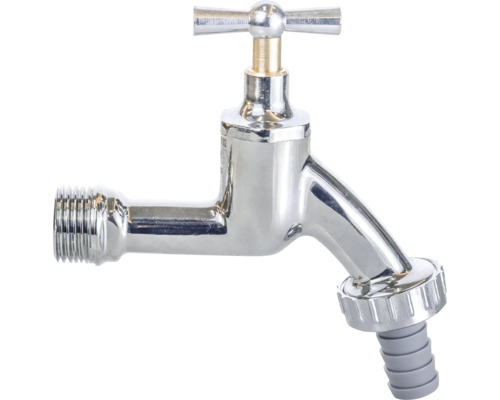 Wasserhahn aus Metall mit Schlauchanschluss