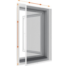 Insektenschutzrollo mit Höhen- und Breitenangabe am Fenster