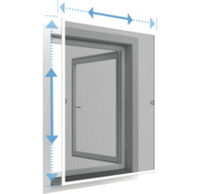 Illustration eines Insektenschutzfensters mit Maßangaben
