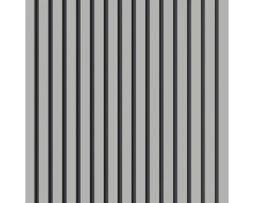 Regelmäßige vertikale Lamellenanordnung für Wand- oder Deckenverkleidung.