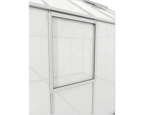 Detailaufnahme eines Gewächshausfensters