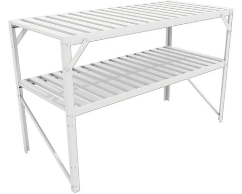 Étagère à deux niveaux en métal