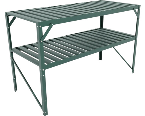 Étagère métallique à deux niveaux pour l''intérieur et l''extérieur