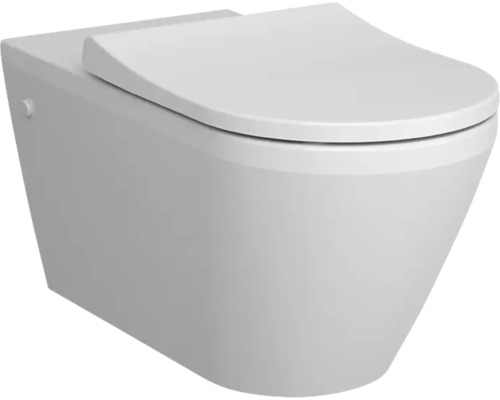 VitrA Wand-WC Set Integra Tiefspüler ohne Spülrand erhöht lang weiß glänzend VitrA Hygiene mit WC-Sitz 7098B003-6356 Wand-Tiefspülklosett aus Sanitärkeramik mit WC-Sitz