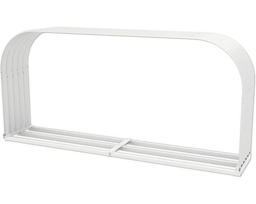 Rangement à bois de chauffage Vitavia Ardor 401, plat, blanc Cache de saut-de-loup en métal