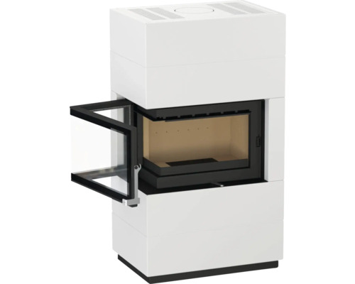 Poêle avec porte ouverte