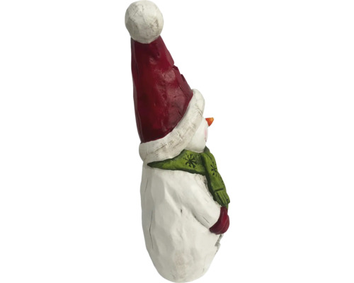 Schneemannfigur mit Mütze und Schal als Winterdekoration