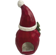 Dekorative Weihnachtshausfigur mit Mütze und Baum