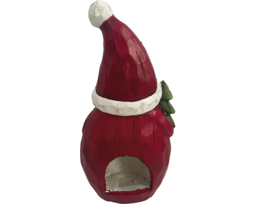 Dekorative Weihnachtshausfigur mit Mütze und Baum