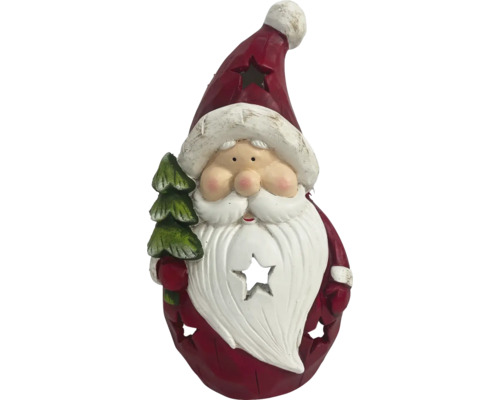 Dekorative Weihnachtsmannfigur mit Sternausschnitten und Tannenbaum